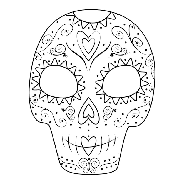 Day of the Dead Dia de los muertos Mexico Sugar Skull on a transparent background Sticker Icon