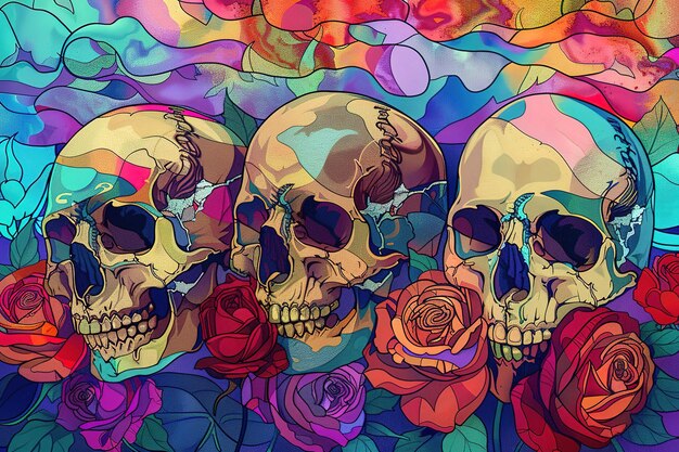 Vector day of the dead or dia de muertos banner 3d illustration