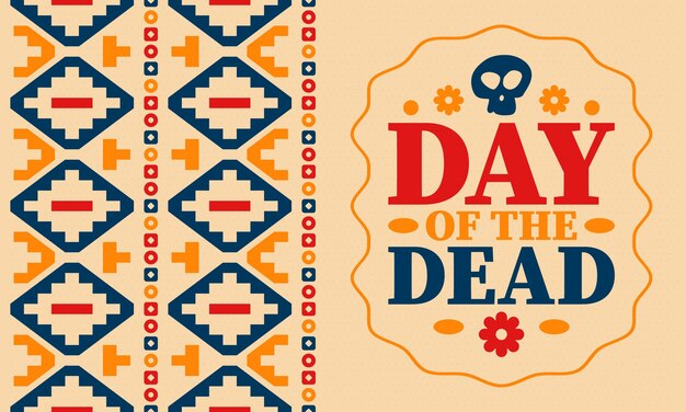 Vector day of the dead holiday in november mexican and hispanic tradition pattern and texture with skull