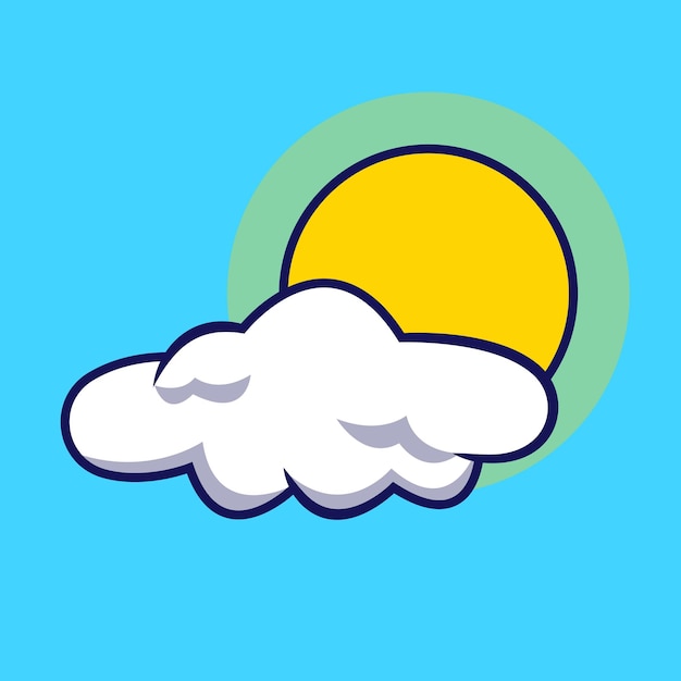 Day illustration Sun bright with cloud illustration vector