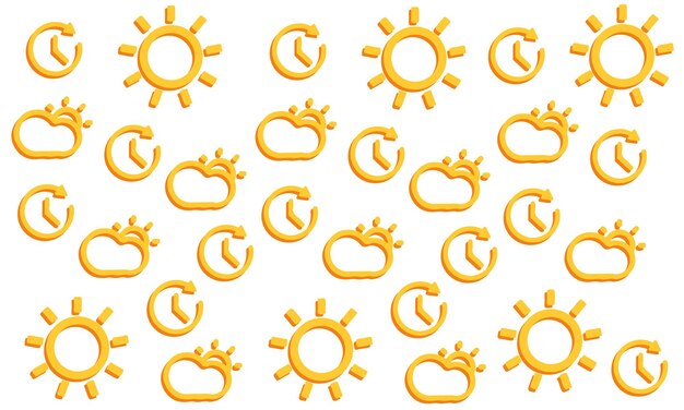 daylight savings time seamless pattern, sun and time. Vector Illustration with place for your text