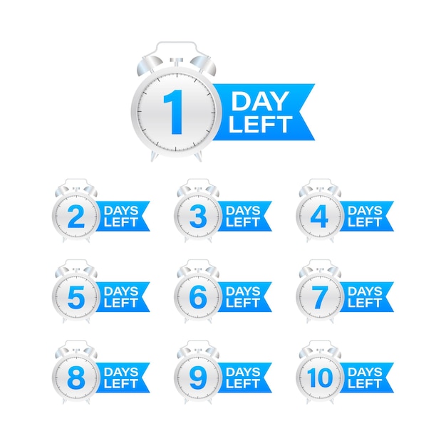 Days countdown Days to go 1 2 3 4 5 6 7 8 9 10 The days left badges set Product limited promo