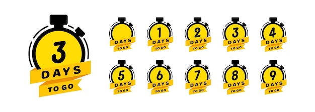 Days to go countdown icon set