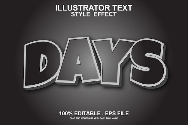 days text effect editable