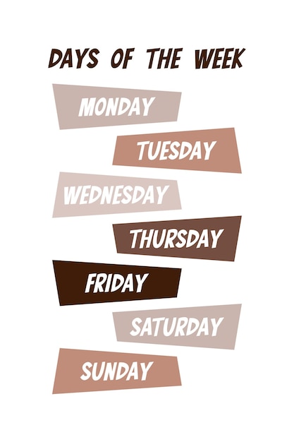 Days of The Week Educational Wall Art Poster