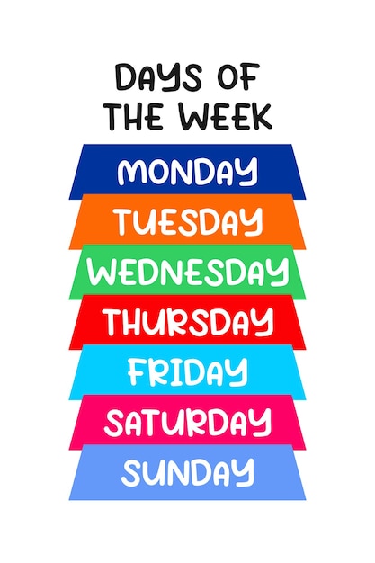 Days of The Week Educational Wall Art Poster