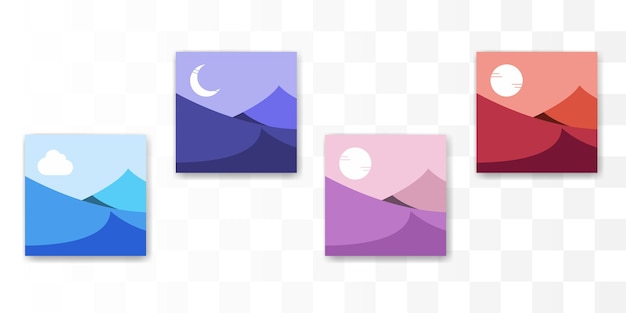 Daytime Daytime for banner design Landscape night and day moon and sun time day morning different