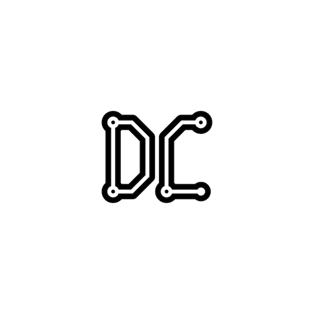 Vector dc monogram logo design letter text name symbol monochrome logotype alphabet character simple logo