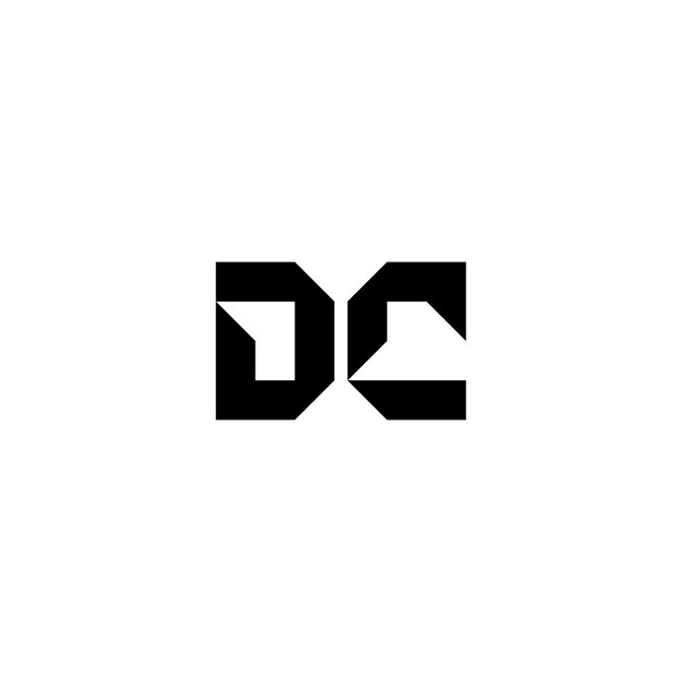 Vector dc monogram logo design letter text name symbol monochrome logotype alphabet character simple logo