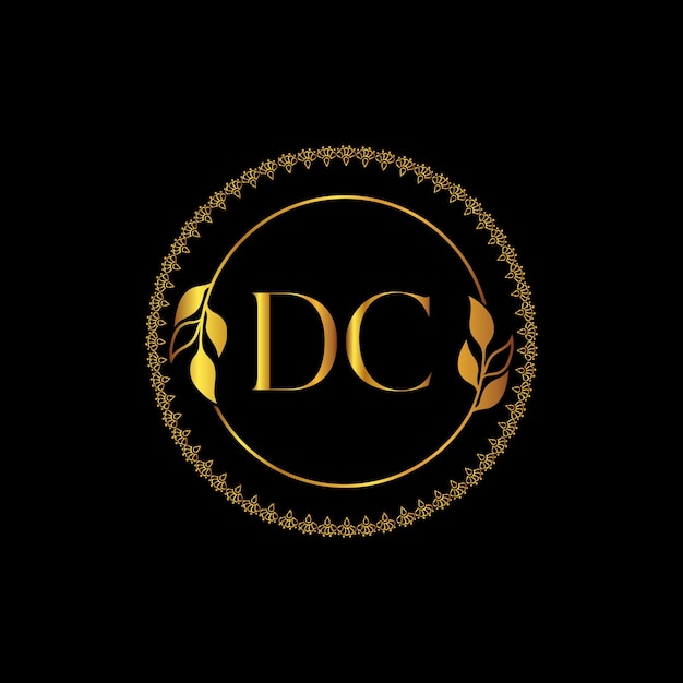 DC Monogram logotype for celebration , jewelry wedding, greeting card, invitation Vector Template