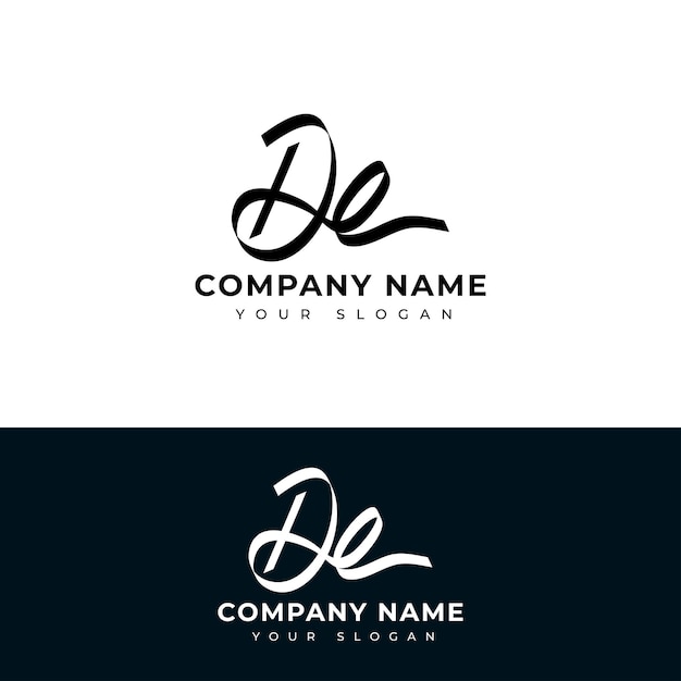 De Initial signature logo vector design