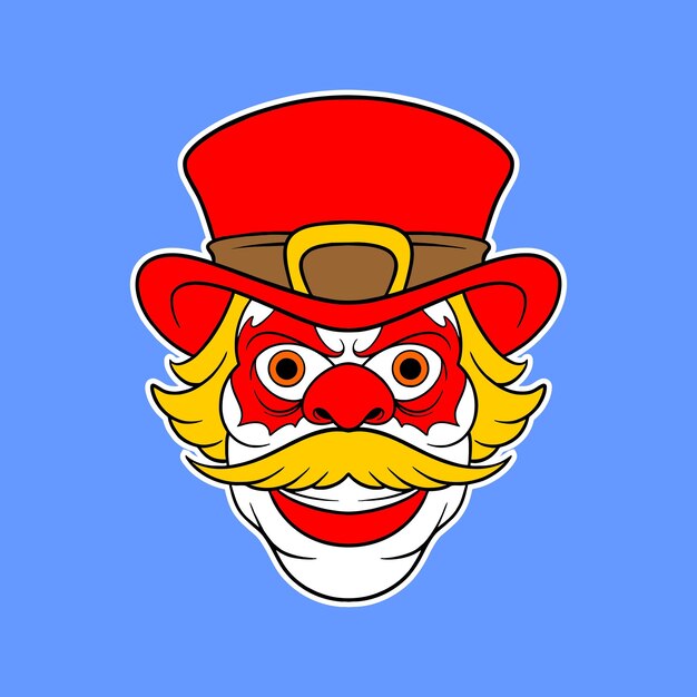 dead clown head cartoon