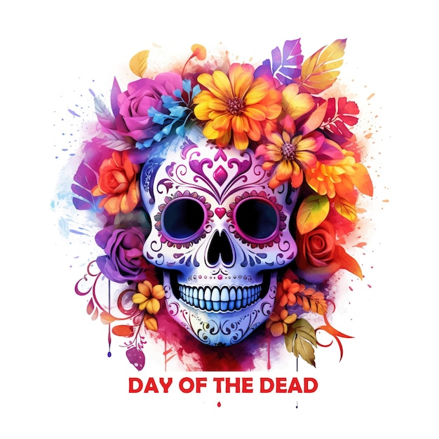 Dead day party sugar skull or Halloween holiday Traditional mexican music festival