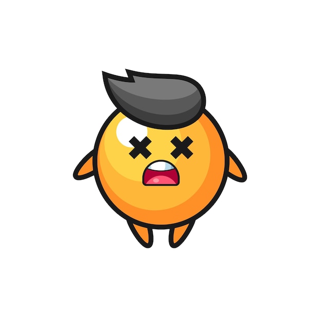 The dead ping pong ball mascot character , cute style design for t shirt, sticker, logo element