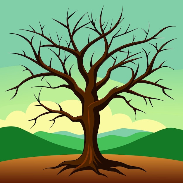 Dead Tree Clip Art Vector Illustration Design