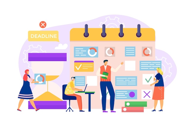 Deadline at business calendar illustration