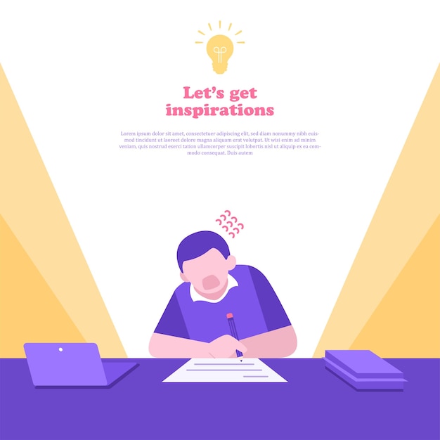 Deadline and home work concept flat illustration