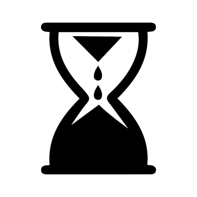 Deadline hourglass timer black icon