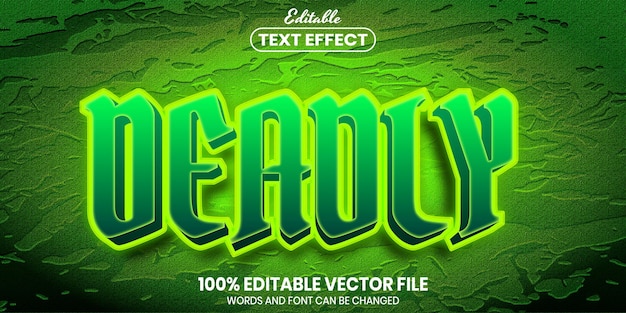 Deadly text, font style editable text effect