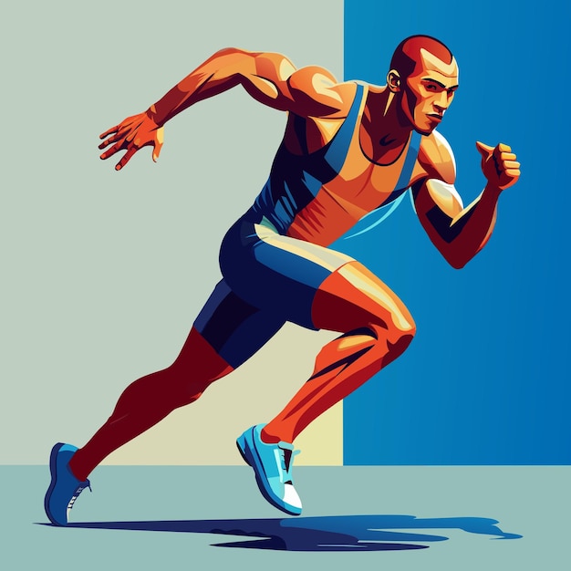 Deaf athlete Man sprint Vector Background Design