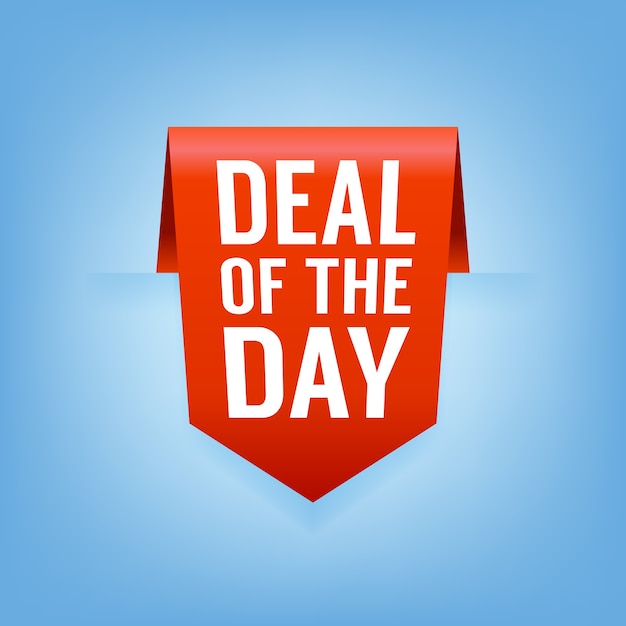 Deal of the day ribbon sale tag.