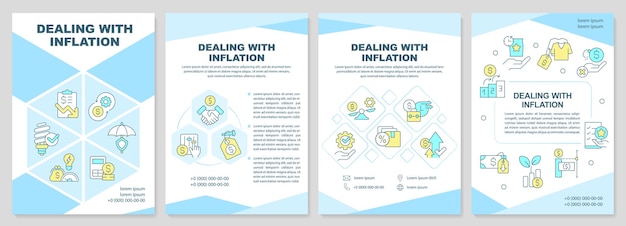 Dealing with inflation turquoise brochure template