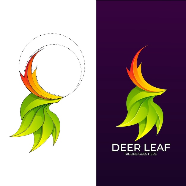 dear leaf colorful logo