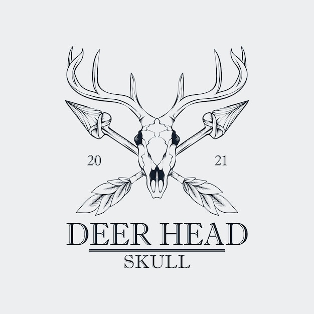 dear skull head vintage logo