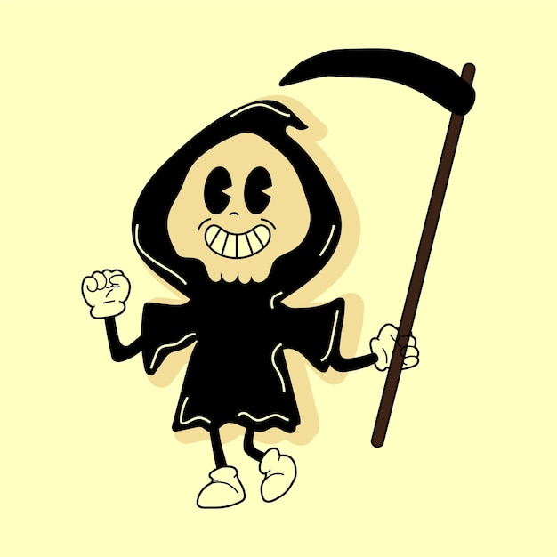 Death character 30s cartoon mascot character 40s 50s 60s old animation style