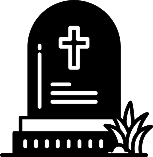 Death glyph and line vector illustration