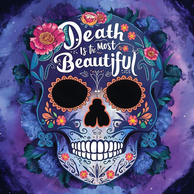 Vector death is most beautiful a beautiful day of the dead t shirt vector design