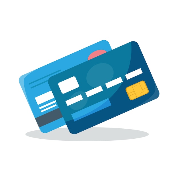 debit card cartoon isolated vector illustration