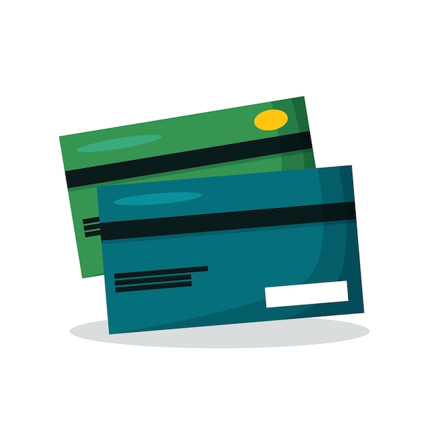 debit card cartoon isolated vector illustration