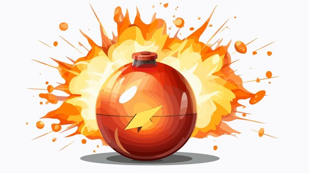 Debt Concept Exploded Flaming Ball Visual Illustration