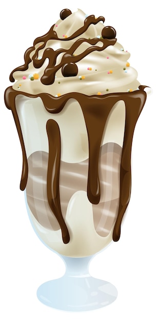 Decadent Chocolate Sundae Illustration