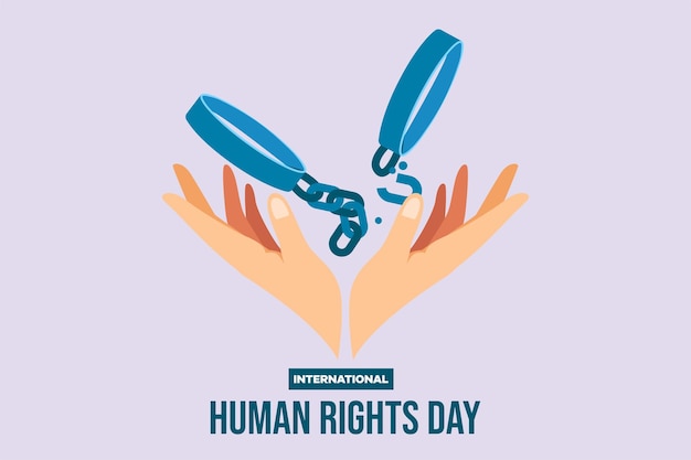 Vector december 10 world human rights day concept colored flat vector illustration isolated