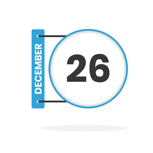 December 26 calendar icon Date Month calendar icon vector illustration