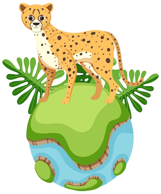 December cheetah day icon on white background