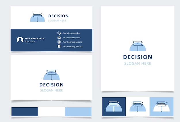 Decision logo design with editable slogan branding book and