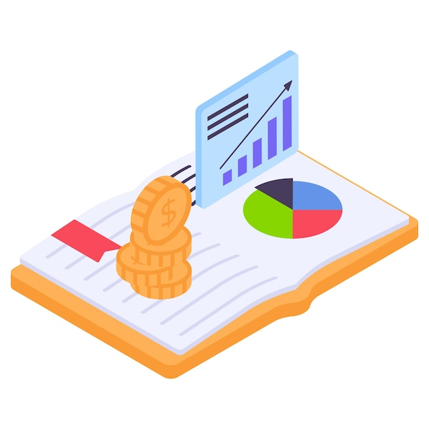 Decision making based on Data isometric Concept Transformative Education vector Business Finance