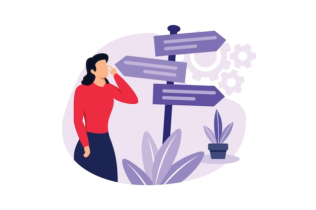 Decision making flat modern design illustration