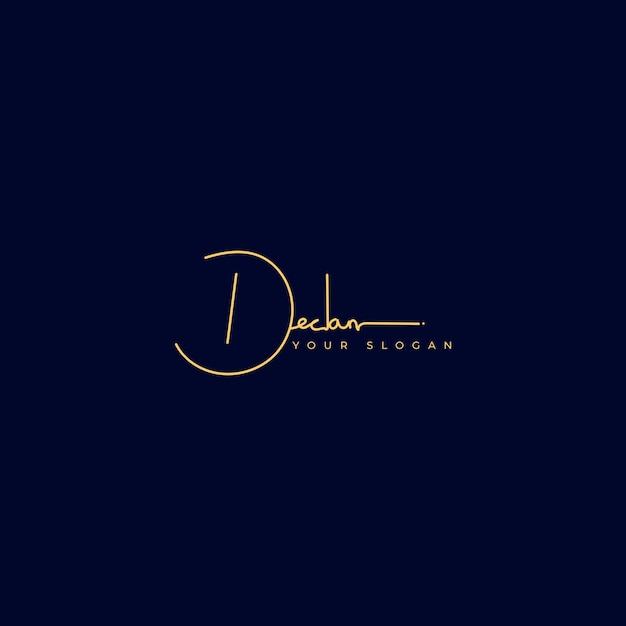 Declan name signature logo vector design