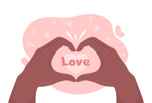 Declaration of love 2D vector isolated illustration