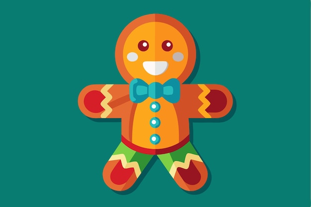 Vector decorate gingerbread man cookies in festive styles for a delightful holiday treat experience gingerbread man cookies customizable flat illustration