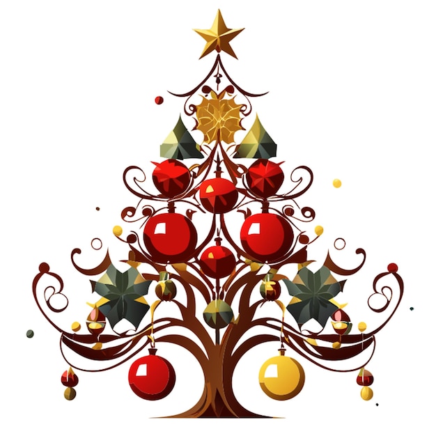 Vector decorate the tree with a variety of ornaments consider classic decorations like baubles lights