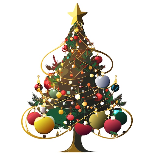 Vector decorate the tree with a variety of ornaments consider classic decorations like baubles lights