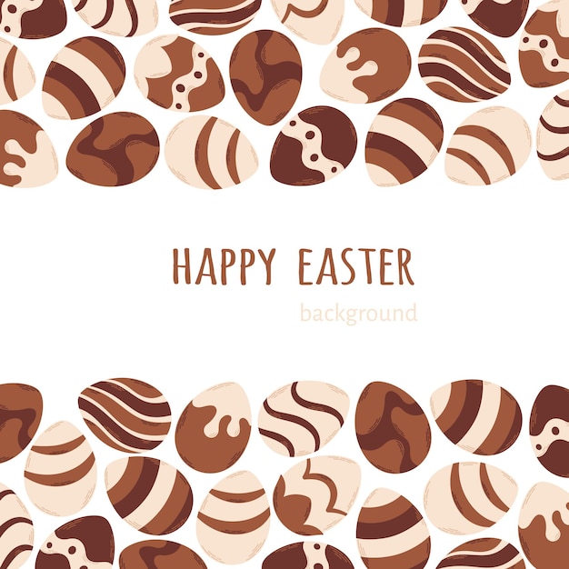 Decorated chocolate eggs background. Happy Easter. Easter sweets