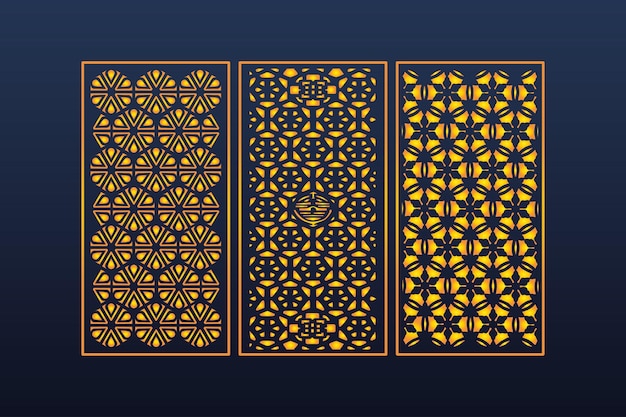 Decorative Abstract Geometric islamic Background Elegant Ornaments invitation Card Cnc Laser Cut