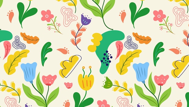 Decorative abstract illustrations with colorful Floral Background of Seamless pattern design for pap