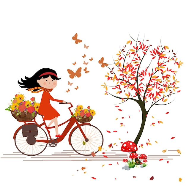 Decorative background bicycle flowers